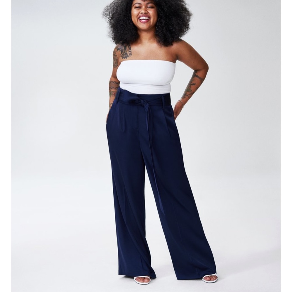 Universal Standard Petite Tresa Wide Leg Tie Pants